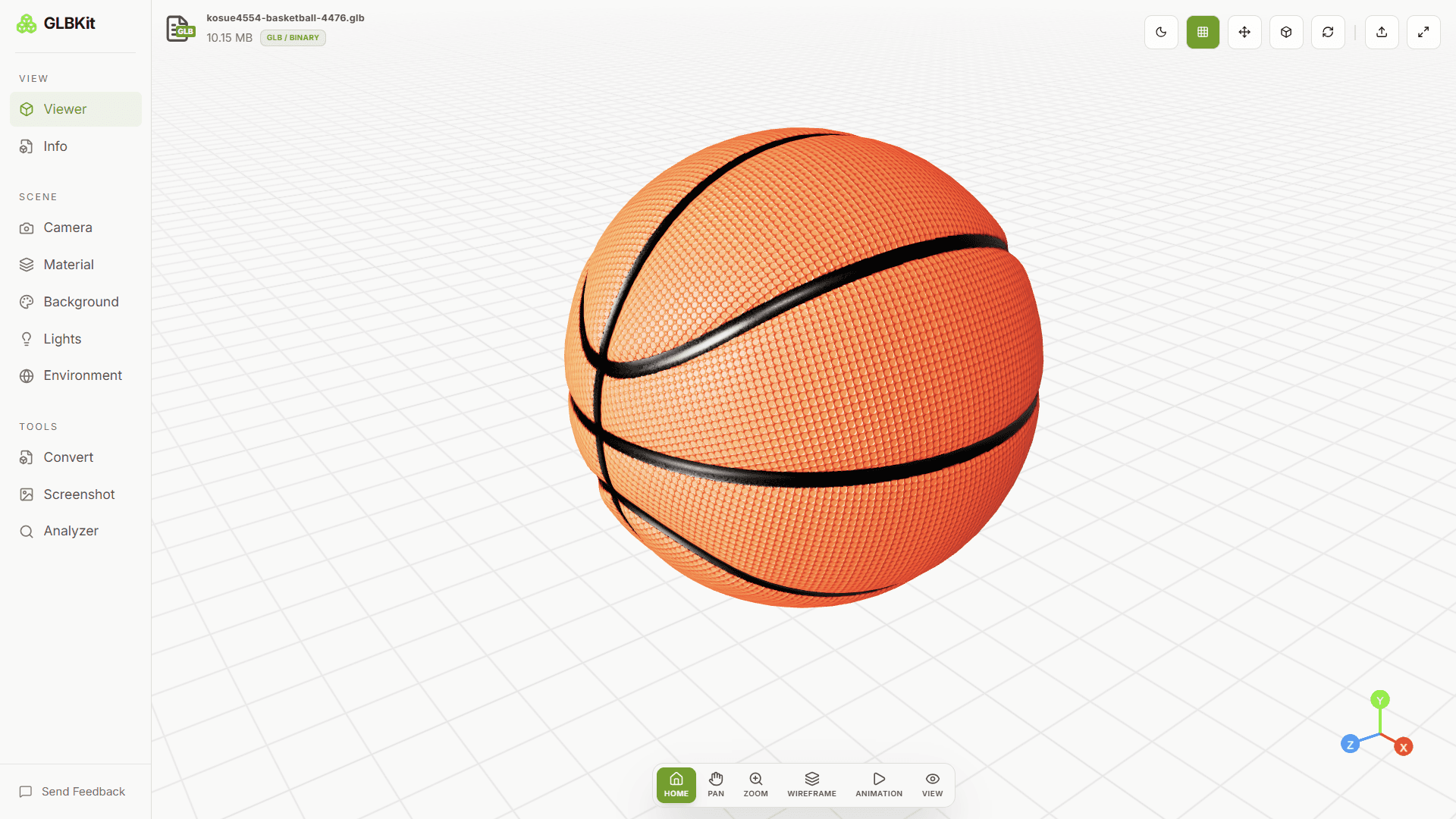 3D model analysis showing geometry and texture data as separate contributors to model size.